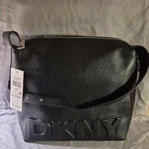 DKNY Black Pebbled Shoulder Bag